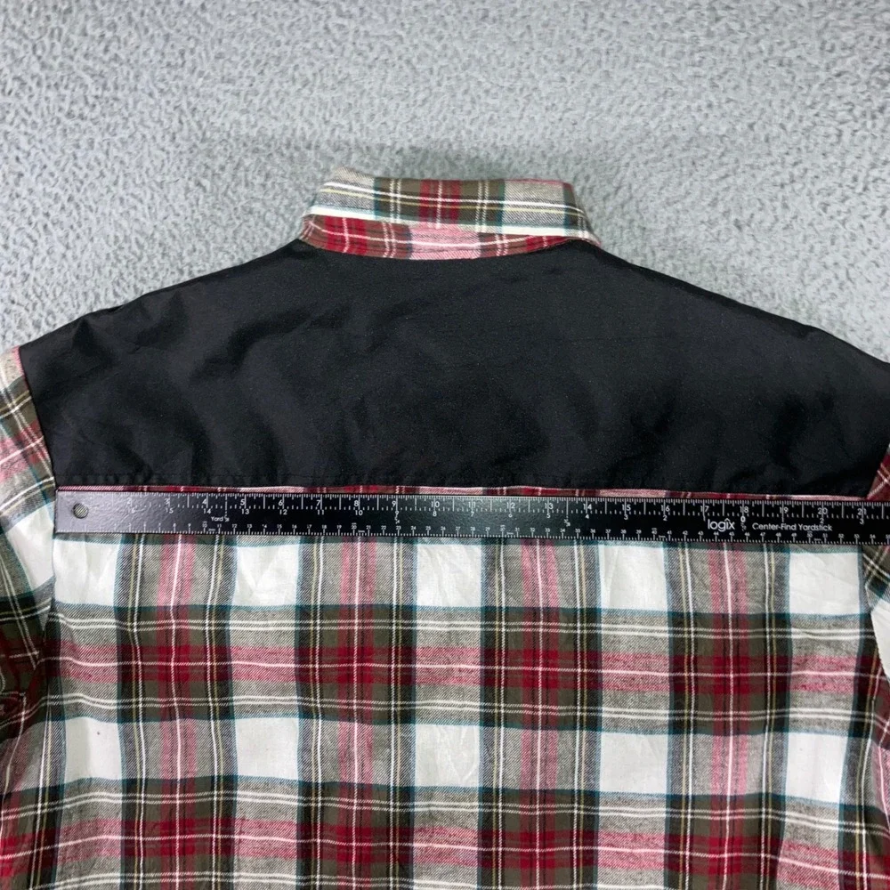Dickies Flannel Shirt Shacket Jacket Men L Red Plaid Quilted Nylon Yoke Workwear